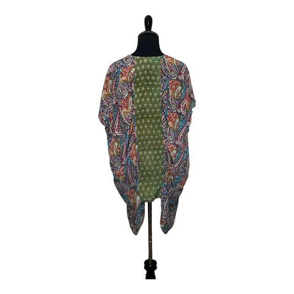 Tolani colorful paisley print short sleeves tunic top size M - Picture 14 of 15